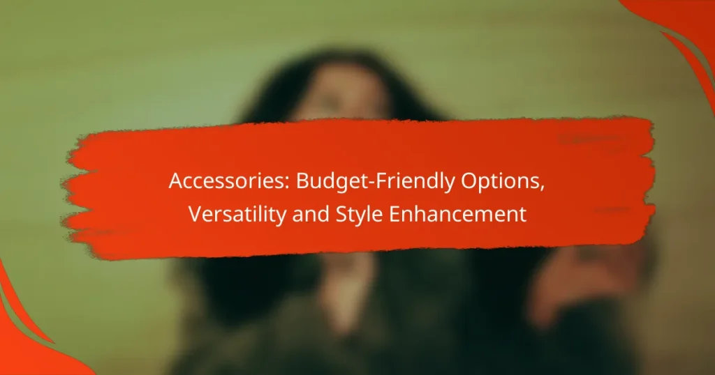 Accessories: Budget-Friendly Options, Versatility and Style Enhancement