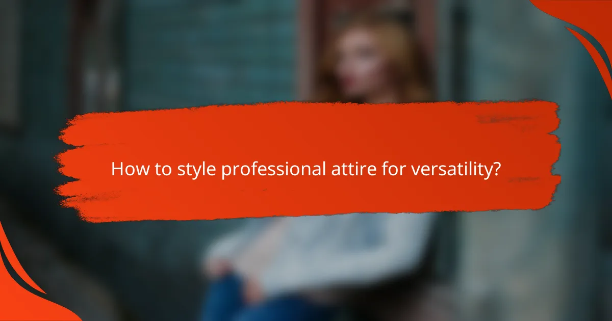How to style professional attire for versatility?