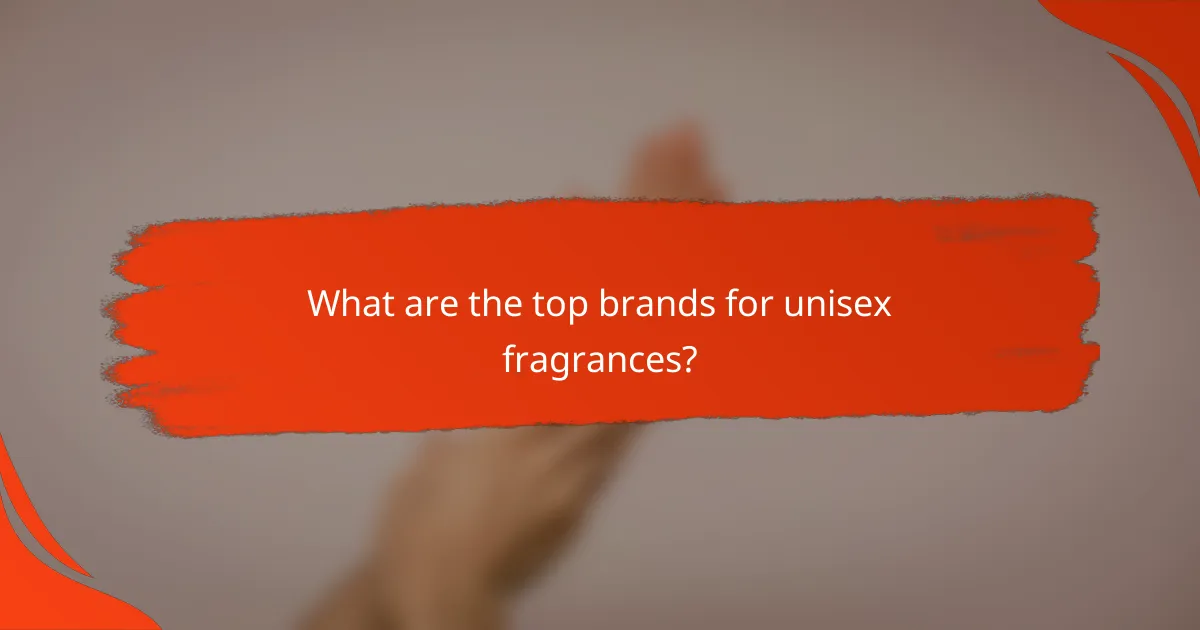 What are the top brands for unisex fragrances?