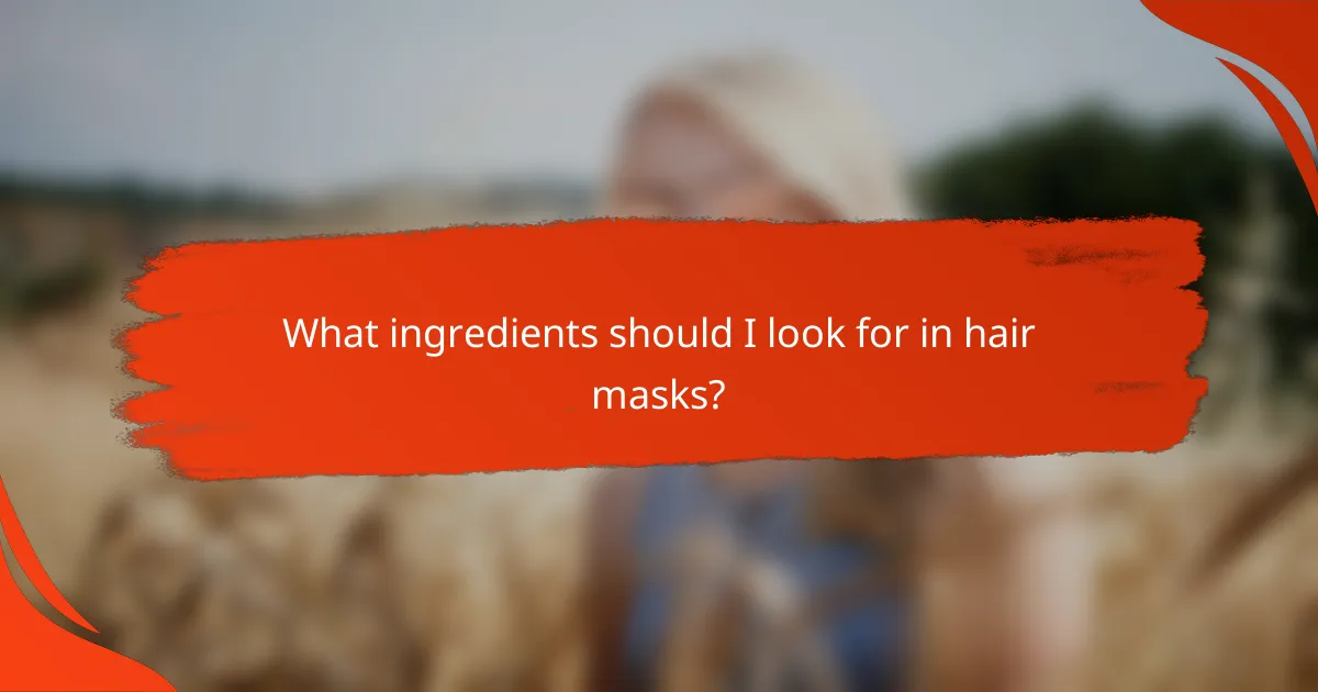 What ingredients should I look for in hair masks?