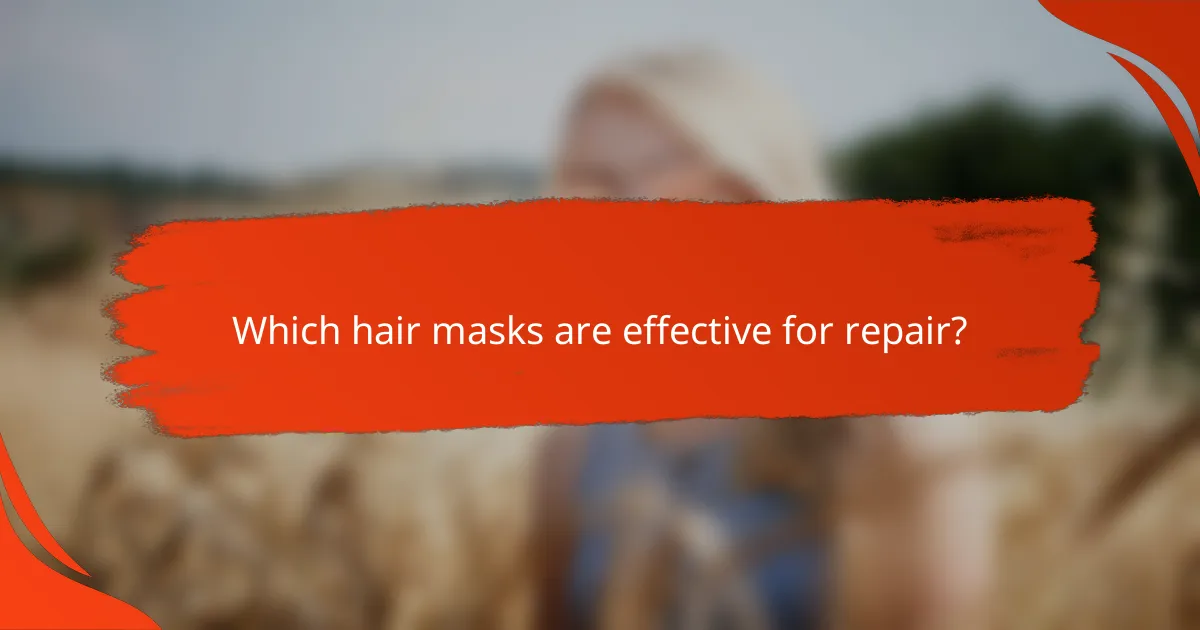 Which hair masks are effective for repair?